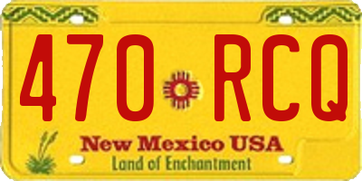 NM license plate 470RCQ