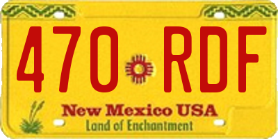 NM license plate 470RDF