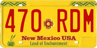 NM license plate 470RDM