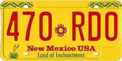 NM license plate 470RDO