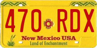 NM license plate 470RDX