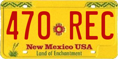 NM license plate 470REC