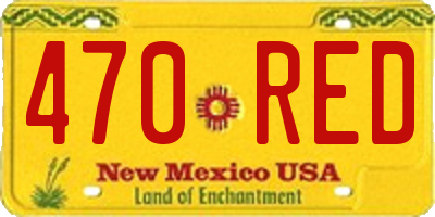 NM license plate 470RED