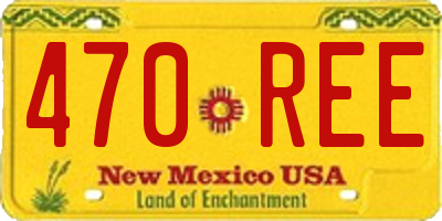 NM license plate 470REE