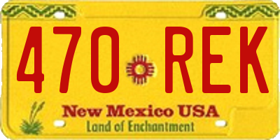 NM license plate 470REK