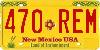 NM license plate 470REM
