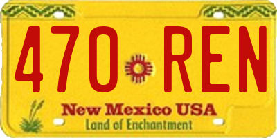 NM license plate 470REN