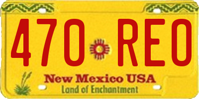 NM license plate 470REO