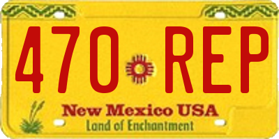 NM license plate 470REP