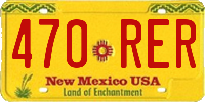NM license plate 470RER