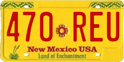 NM license plate 470REU