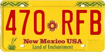 NM license plate 470RFB