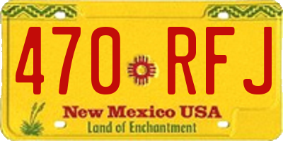 NM license plate 470RFJ