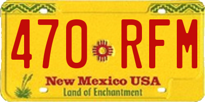 NM license plate 470RFM