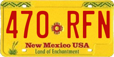 NM license plate 470RFN