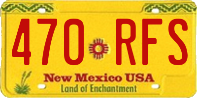 NM license plate 470RFS