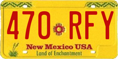 NM license plate 470RFY