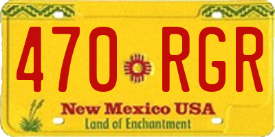 NM license plate 470RGR