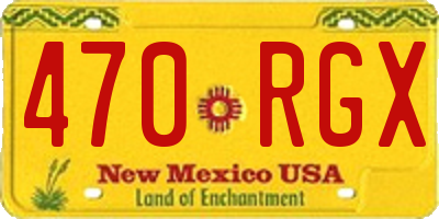 NM license plate 470RGX