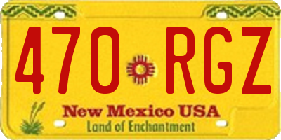 NM license plate 470RGZ