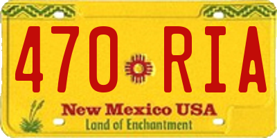 NM license plate 470RIA