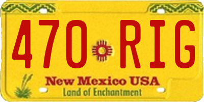 NM license plate 470RIG