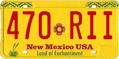 NM license plate 470RII