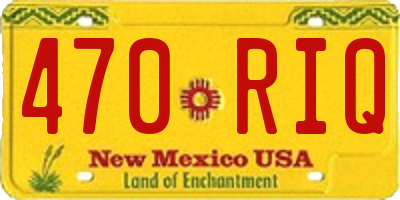 NM license plate 470RIQ