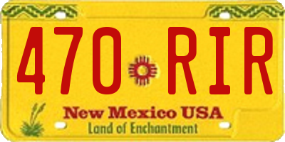 NM license plate 470RIR