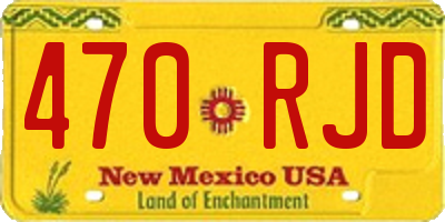 NM license plate 470RJD