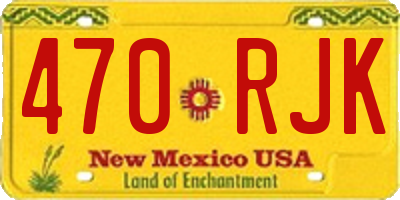 NM license plate 470RJK