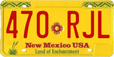 NM license plate 470RJL