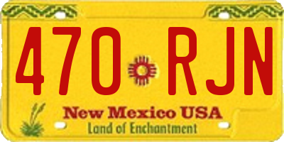 NM license plate 470RJN