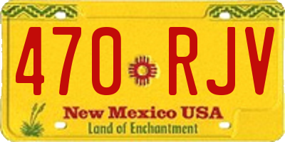 NM license plate 470RJV