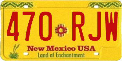 NM license plate 470RJW