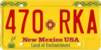 NM license plate 470RKA