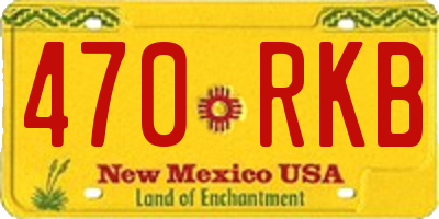 NM license plate 470RKB