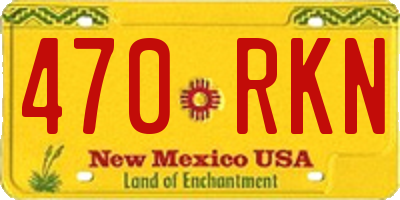 NM license plate 470RKN