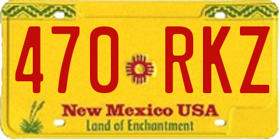 NM license plate 470RKZ