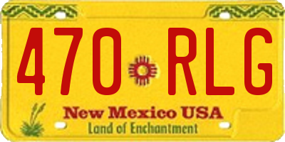 NM license plate 470RLG