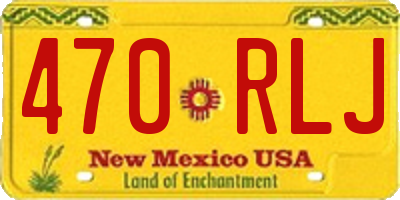 NM license plate 470RLJ