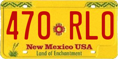 NM license plate 470RLO
