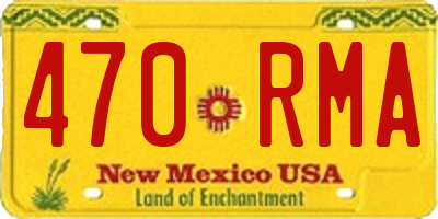 NM license plate 470RMA