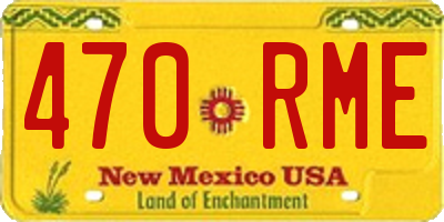 NM license plate 470RME