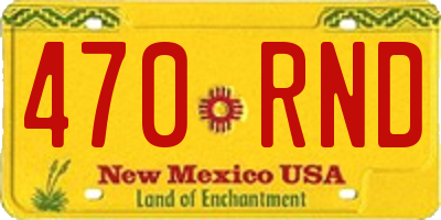 NM license plate 470RND