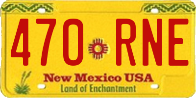 NM license plate 470RNE