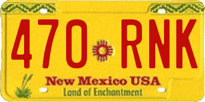 NM license plate 470RNK