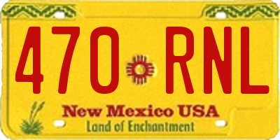 NM license plate 470RNL