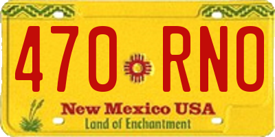 NM license plate 470RNO