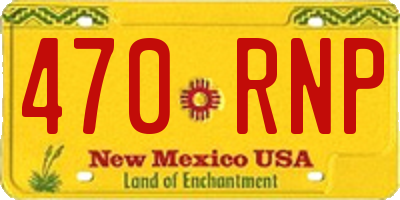 NM license plate 470RNP
